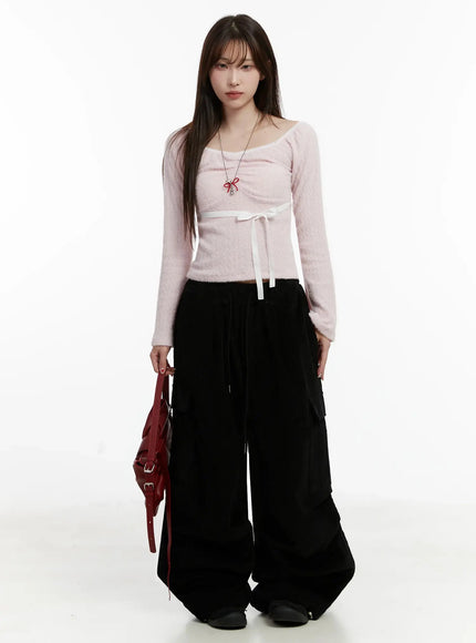 soft-off-shoulder-ribbon-top-id525 / Pink