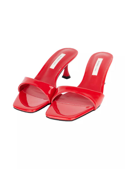 chic-metallic-mule-sandals-iu518 / Red