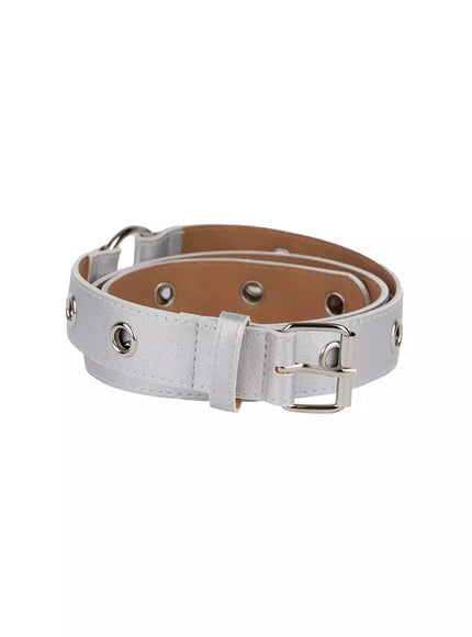 studded-grommet-ring-belt-im506 / Silver