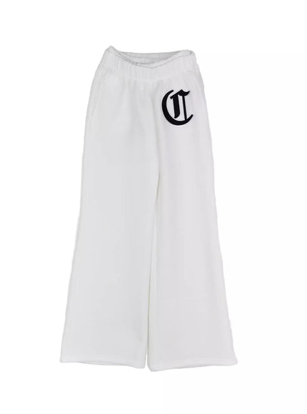 cozy-graphic-thermal-wide-leg-sweatpants-in528 / White