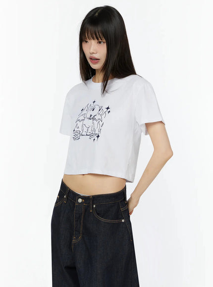 graphic-crop-tee-cu515 / White