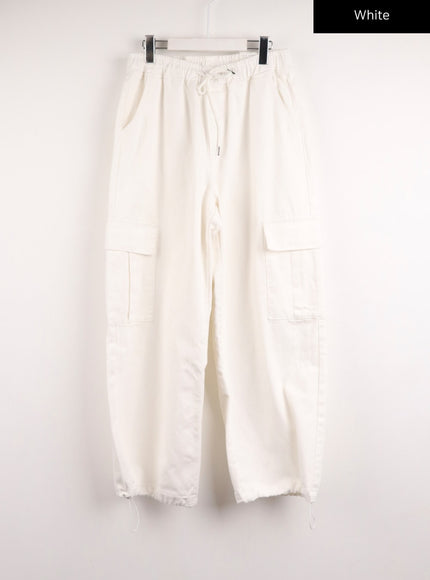 mid-waist-banding-solid-straight-pants-ij411 / White