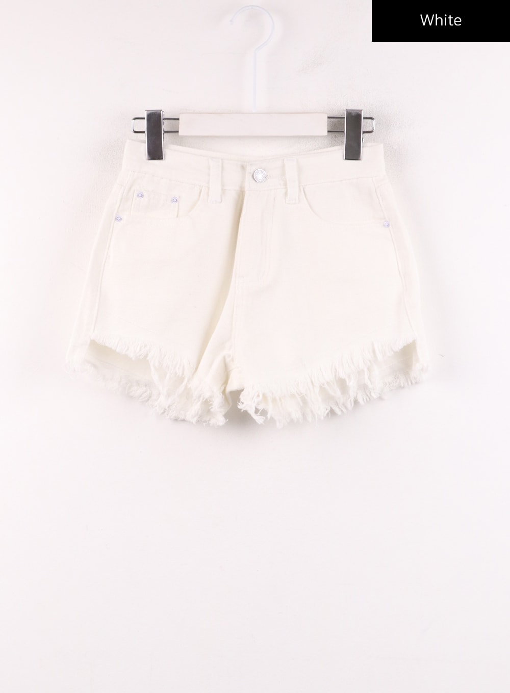 mid-waist-ripped-denim-shorts-ij430 / White
