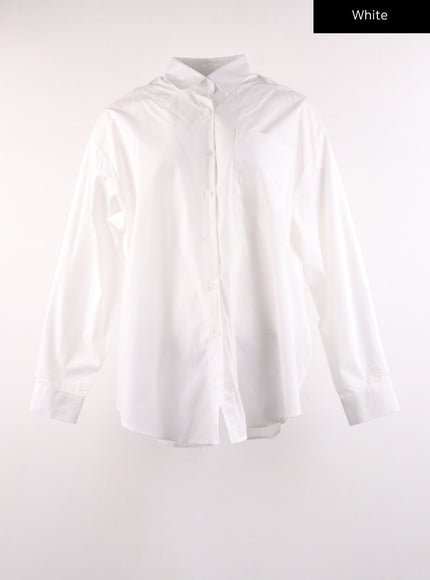 solid-oversized-blouse-ij430 / White