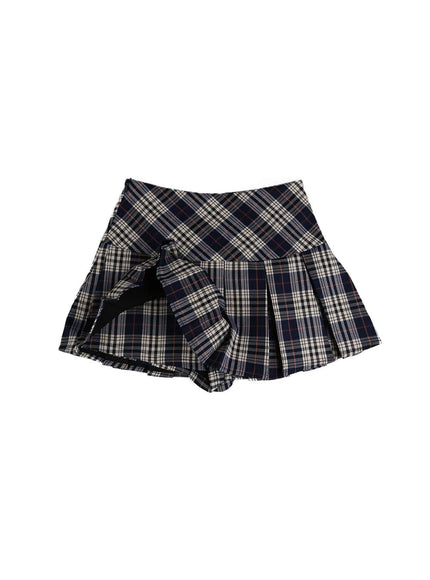 checkered-pleated-mini-skirt-im405