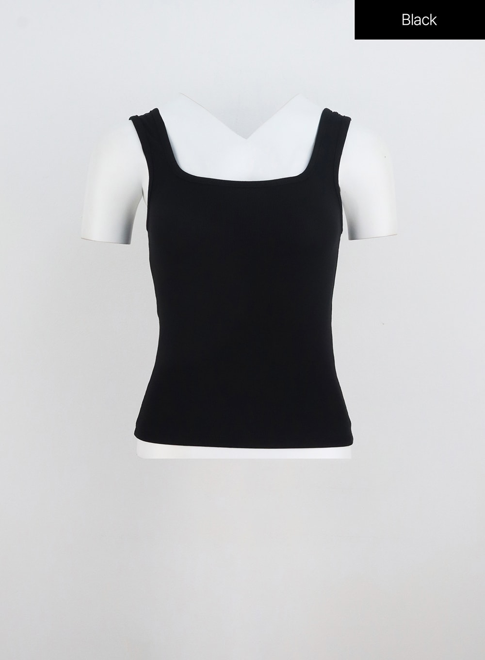 Square Neck Tank Top in Black