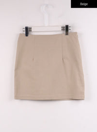 basic-mini-skirt-if402 / Beige
