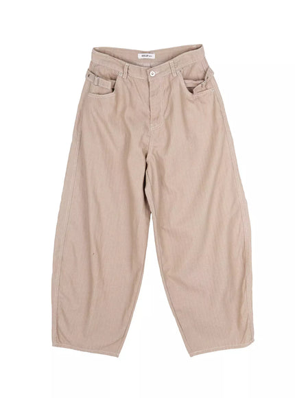 casual-baggy-stripe-pants-iu518 / Beige