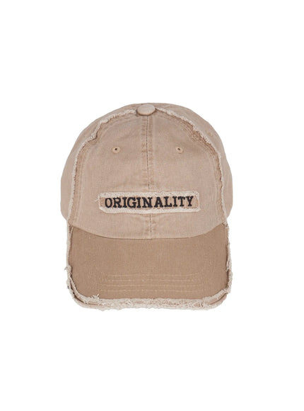 vintage-raw-edge-baseball-cap-il511 / Beige
