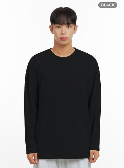 mens-basic-oversized-knit-io420 / Black