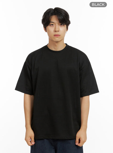 mens-basic-round-neck-t-shirt-ig409 / Black