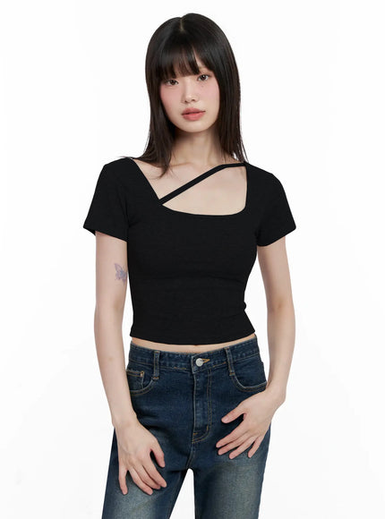 strappy-square-neck-crop-top-il531 / Black