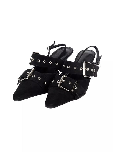 chic-buckle-strap-stiletto-heels-iy515 / Black