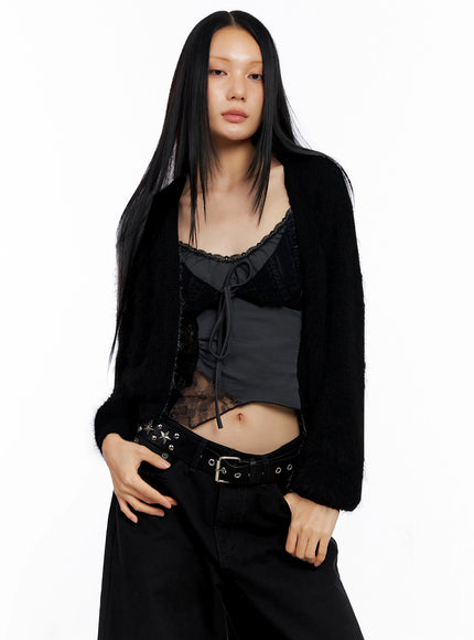 soft-knit-buttoned-cardigan-co517 / Black