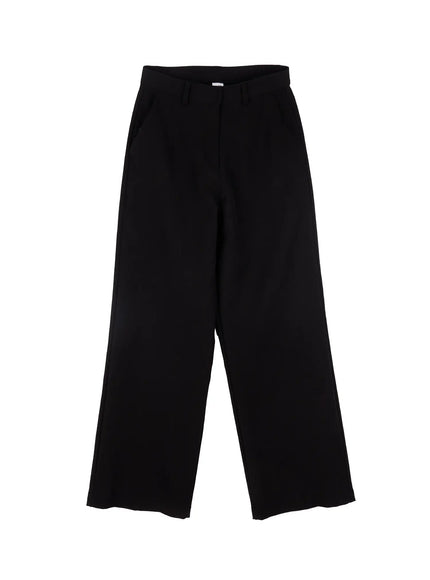straight-fit-wide-slacks-if525 / Black