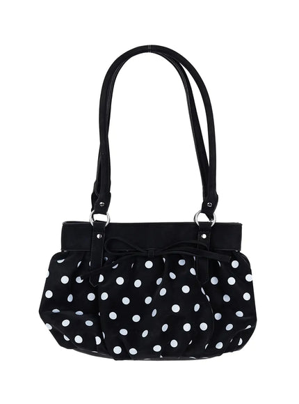 dot-ribbon-shoulder-bag-iy526 / Black
