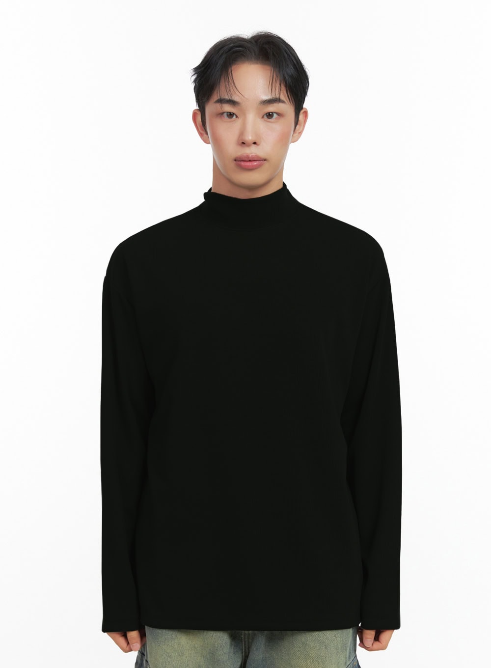 mens-cozy-turtle-neck-tee-in426 / Black