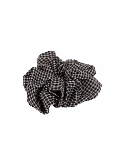 gingham-scrunchie-in503 / Black