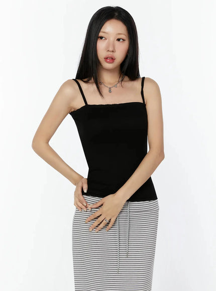 square-neck-cami-top-iu522 / Black