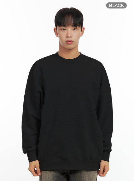 mens-loose-fit-sweatshirt-io420 / Black