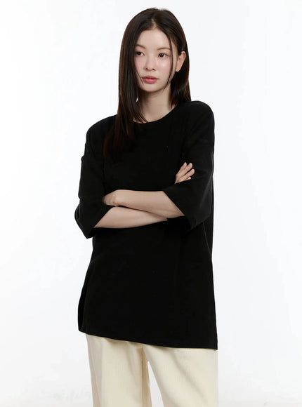 cozy-fleece-cotton-t-shirt-id526 / Black