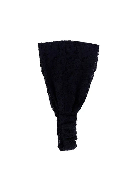 floral-lace-wide-headband-iy501 / Black