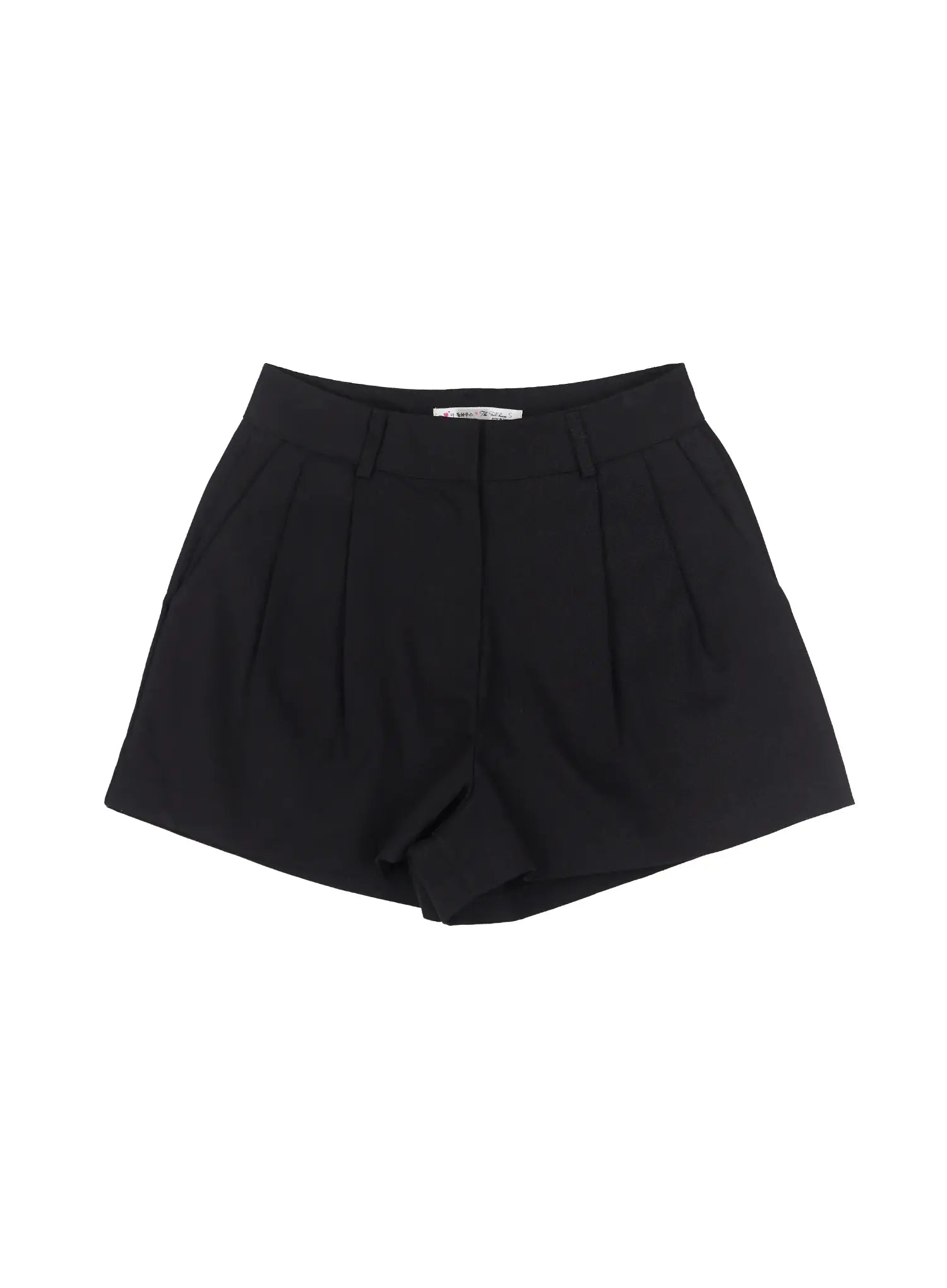 pleated-pintuck-shorts-il528 / Black