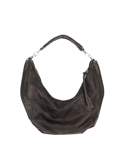 vintage-stitched-shoulder-bag-ia507 / Black