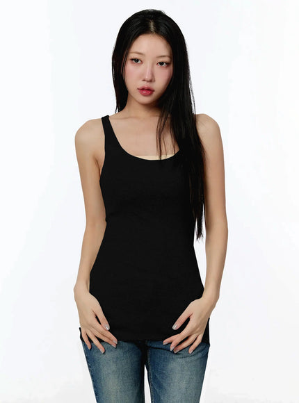 basic-u-neck-tank-top-im509 / Black