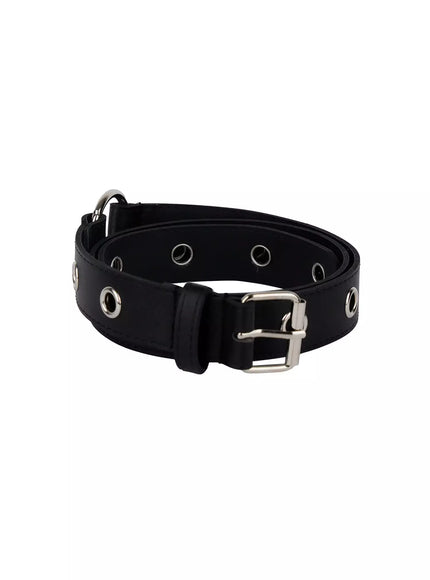 studded-grommet-ring-belt-im506 / Black