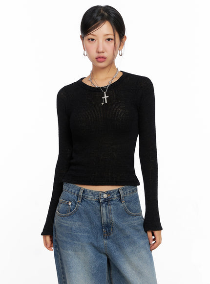 lace-up-back-top-ig527 / Black