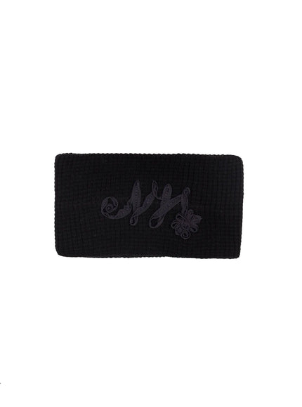 thick-flower-headband-im530 / Black