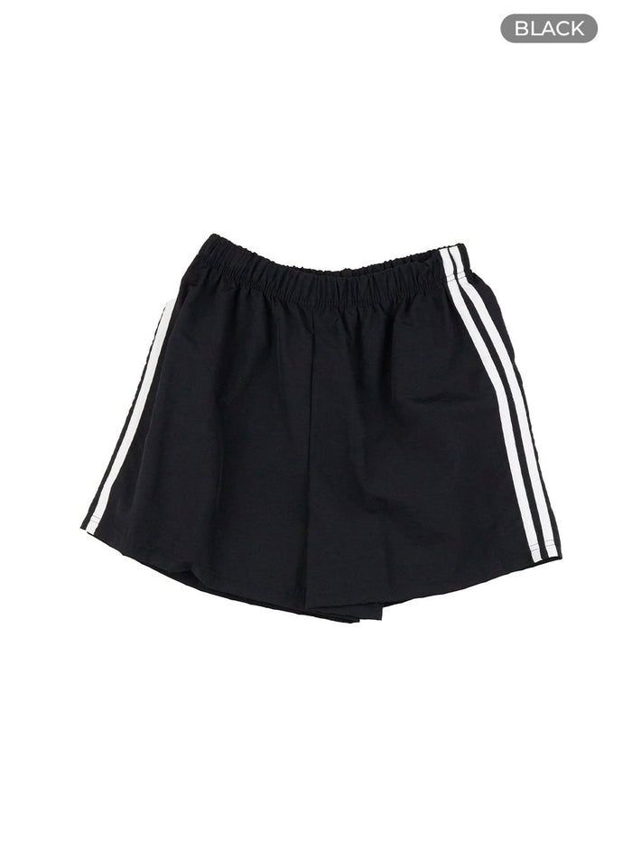 basic-contrasting-active-shorts-iy422 / Black