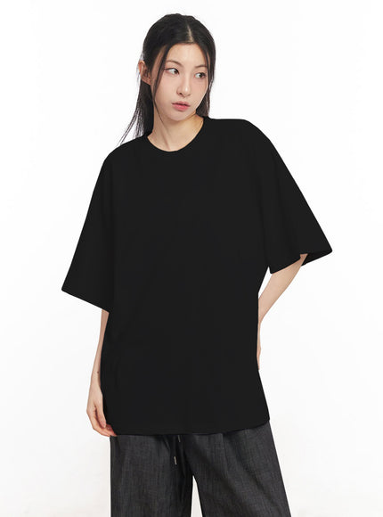 essential-cotton-oversize-t-shirt-iy529 / Black