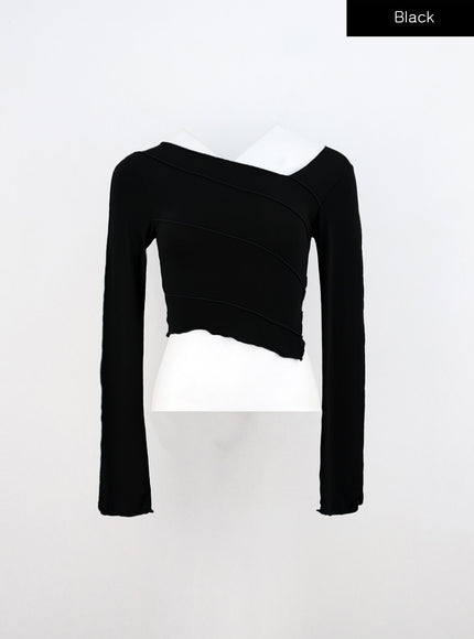 slim-fit-long-sleeve-crop-tee-in310 / Black