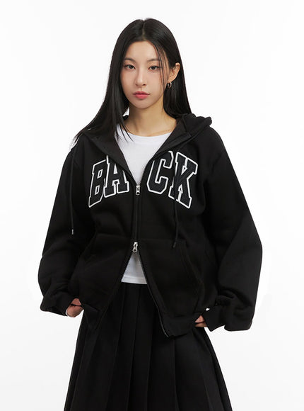 cozy-embroidered-hooded-jacket-id431 / Black