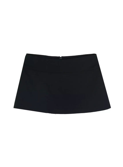 low-rise-h-line-mini-skirt-iu509 / Black