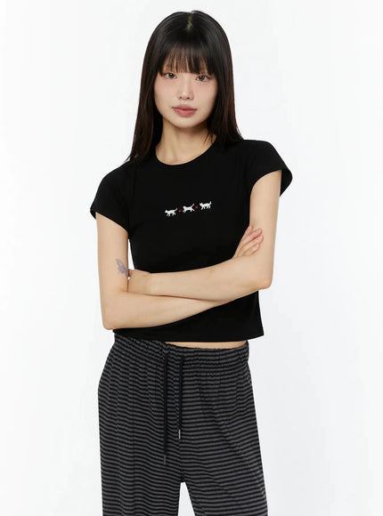 graphic-cropped-t-shirt-cu515 / Black