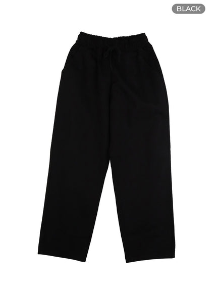 mens-banding-cotton-pants-iu405 / Black