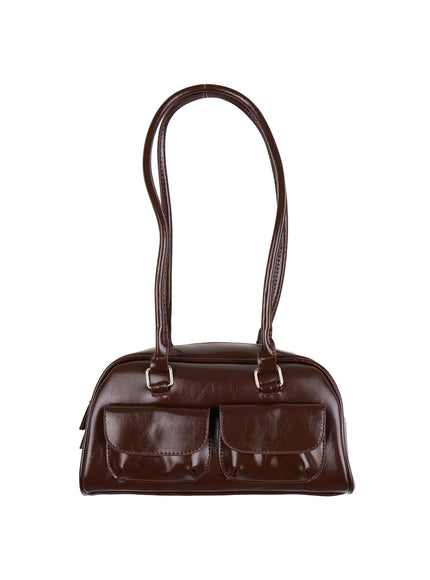 double-pocket-shoulder-bag-ij527 / Brown