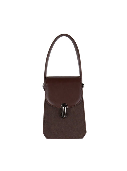 chic-faux-leather-crossbody-clutch-bag-ij510 / Brown