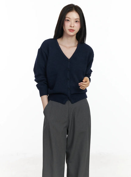 cropped-v-neck-cardigan-if525 / Dark blue