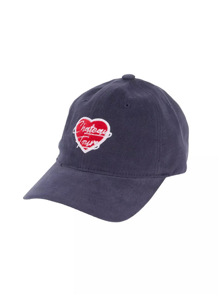 chich-heart-embroidered-cap-in507 / Dark blue