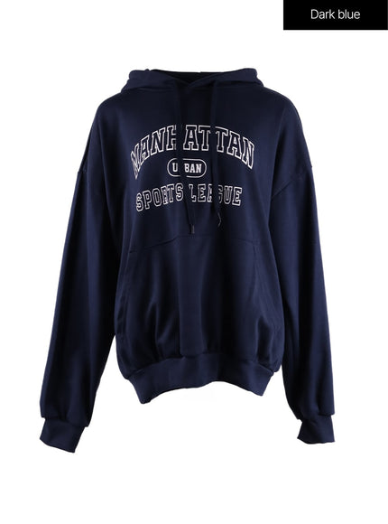 graphic-lettering-oversized-hoodie-if408 / Dark blue