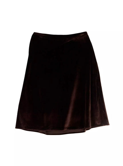 classic-velvet-midi-skirt-id504 / Dark brown