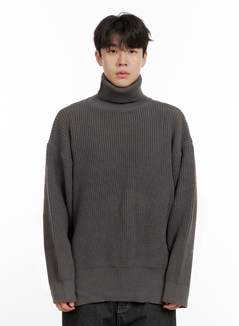 mens-cozyknit-turtle-neck-sweater-in422 / Dark gray