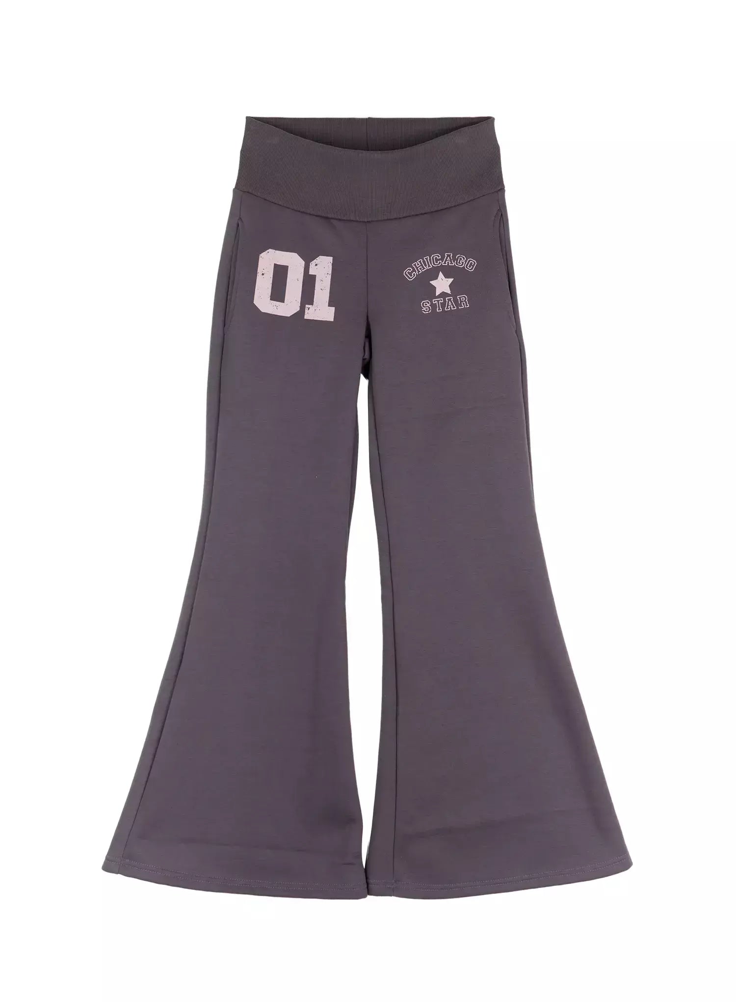 graphic-bootcut-pants-in528 / Dark gray