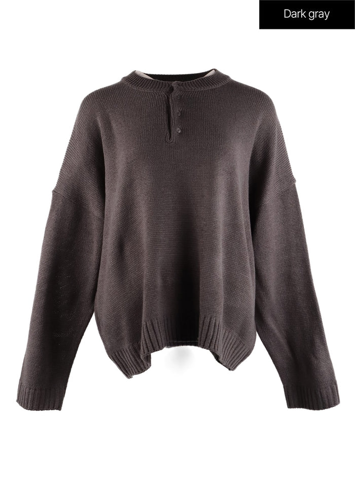 oversized-knit-sweater-if408 / Dark gray