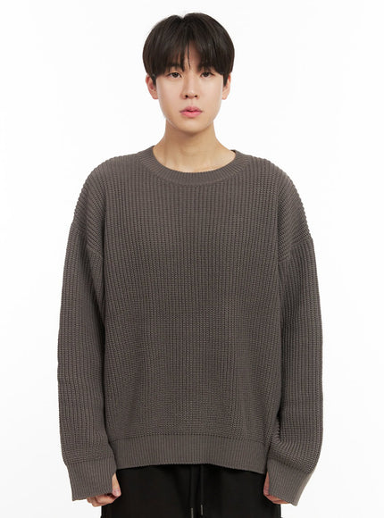 mens-loose-fit-sweater-ij517 / Dark gray