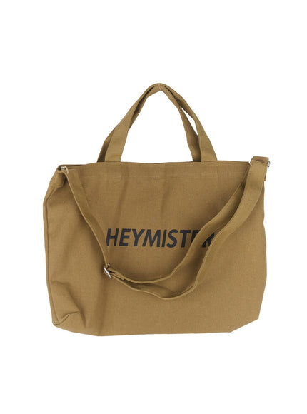 men-s-canvas-shoulder-tote-bag-iy529 / Dark green